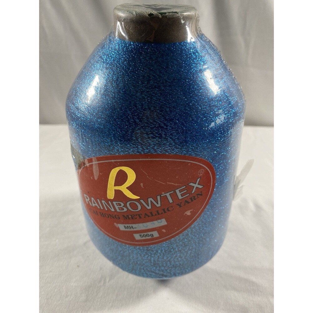 Fancy Cone Yarn Bright Blue Metallic Thread Clothes Needlework NW 500g #902